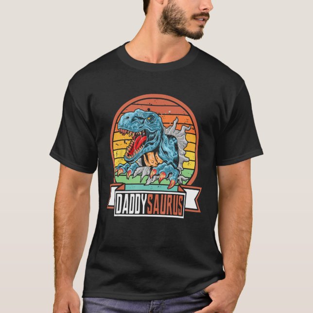 Camiseta Daddysaurus Fathers Day For Dad (Frente)