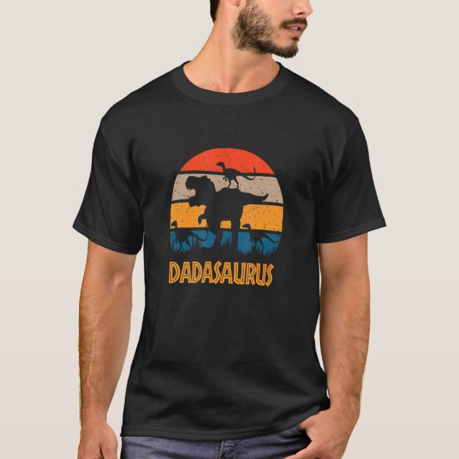 Camiseta Daddysaurus Rex Dinossaur Pai Saurus Pai Dino 6 (Frente)