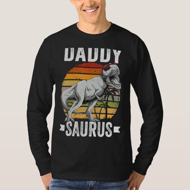 Camiseta Daddysaurus Rex Dinossaur Pai Surus Family Matchi (Frente)