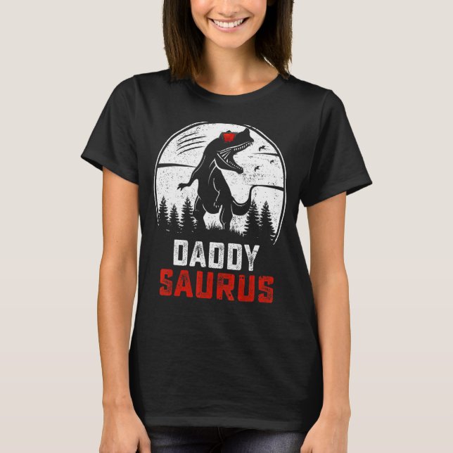 Camiseta Daddysaurus rex Dinossaur PapáSurus Matriz da Famí (Frente)