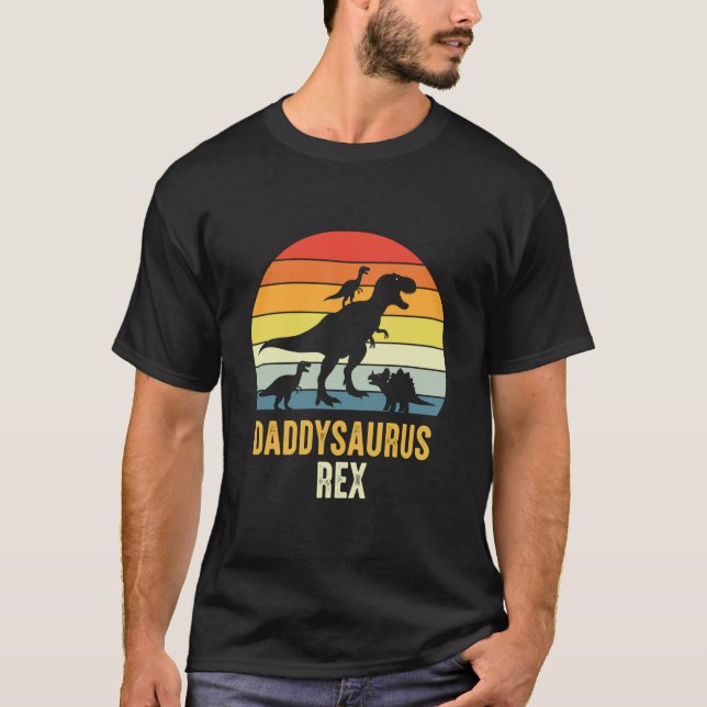Camiseta Daddysaurus T Rex Dinosaur Daddy Saurus Family Mat (Frente)