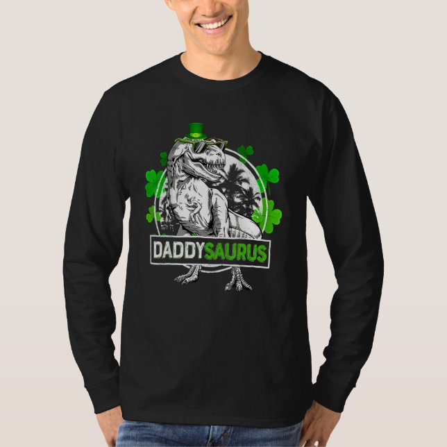 Camiseta Daddysaurus T Rex Dinosaur Pai Saurus Ruas Patras (Frente)