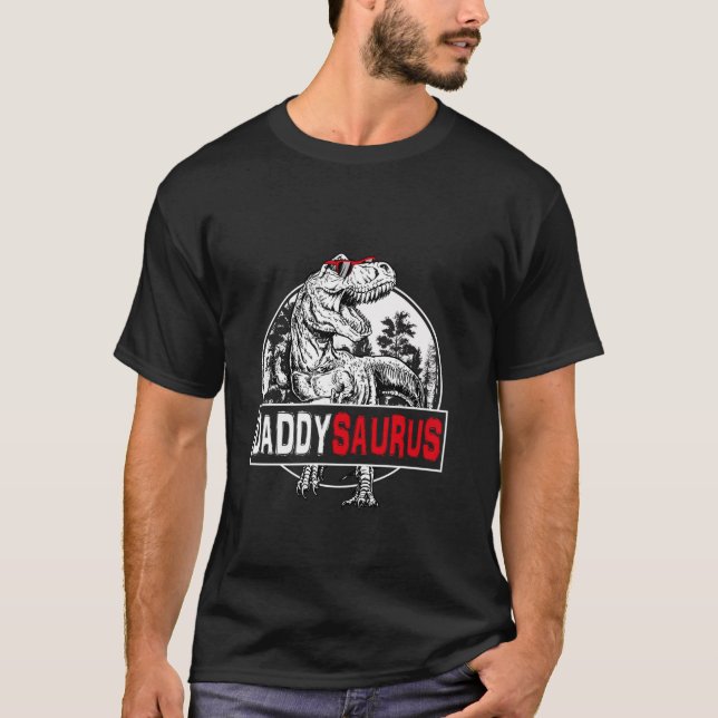 Camiseta Daddysaurus T rex Dinossauro Engraçado Papá Saurus (Frente)