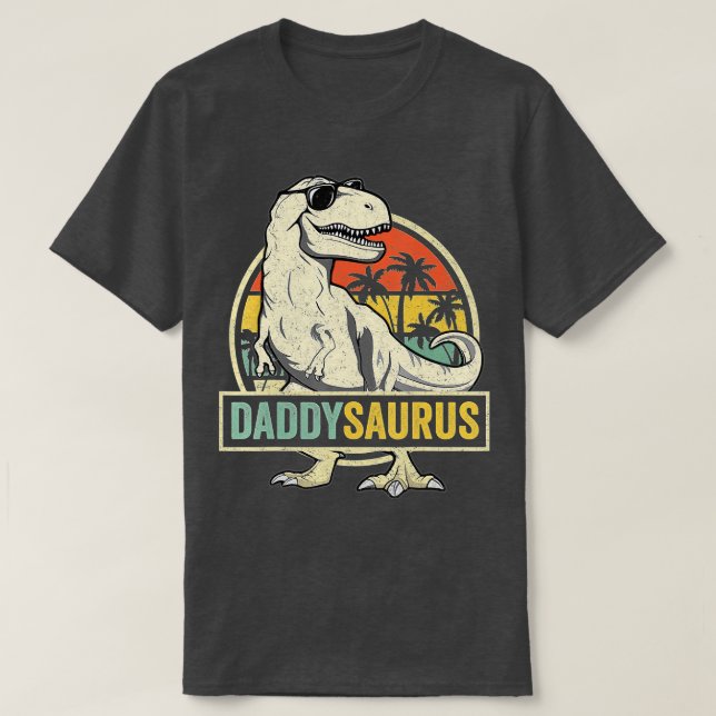 Camiseta Daddysaurus T Rex Pai Dinossauro Presente Dia de o (Frente do Design)