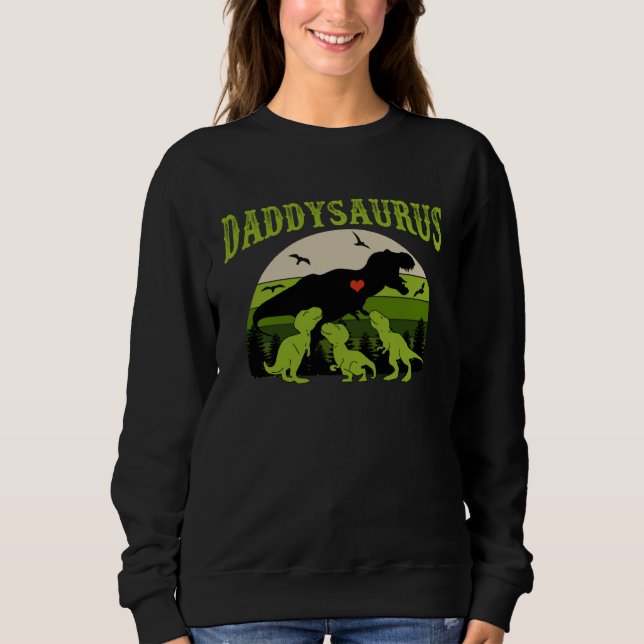 Camiseta Daddysaurus with 3 Dino Kid for Father s Day (Frente)