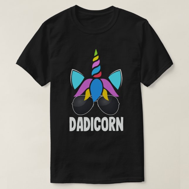 Camiseta Dadicorn Funny Unicorn Pai Gift (Frente do Design)