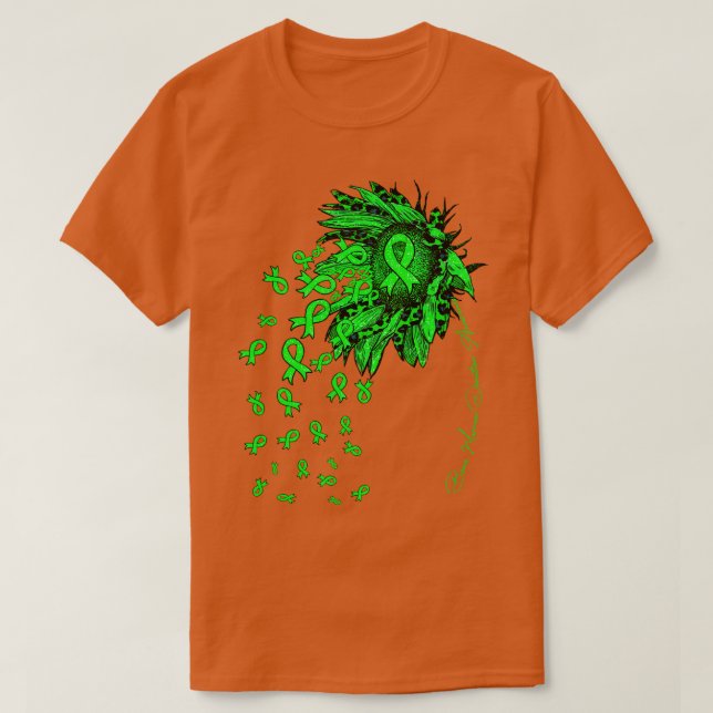 Camiseta Dádiva de medula óssea Sensibilização de girassol  (Frente do Design)