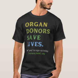 CAMISETA DADORES DE ÓRGÃOS SALVAM VIDAS — PRETO