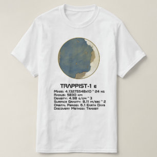 Camiseta Dados técnicos do TRAPPIST-1 e