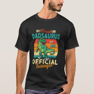 Camiseta Dadsaurus Dinosaur T Rex Adolescente Oficial 13 An