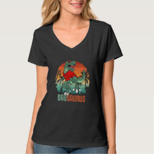 Camiseta Dadsaurus Rex Pai Saurus Dinossaur Vestindo vidro