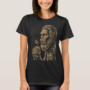Camiseta Dadsquatch pé grande soprando dandelion vintage