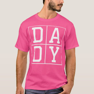 Camiseta DADY Cute Square Box Letter Impressão Design
