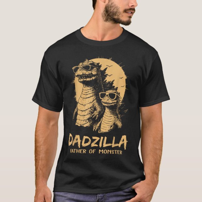 Camiseta Dadzilla Father of Monsters Fathers Day Funny Dad (Frente)