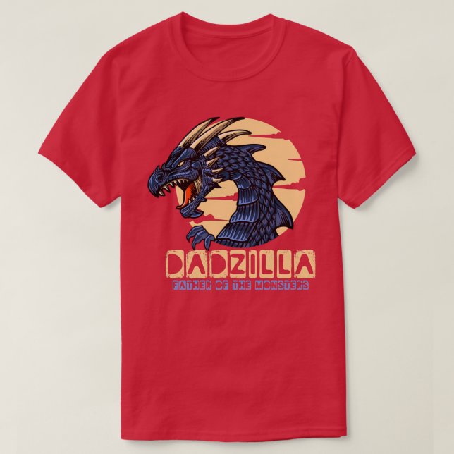 Camiseta DADZILLA PAI DOS MONSTROS Dia do Pai Funny G (Frente do Design)
