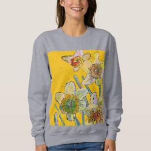 Camiseta Daffodil Amarelo daffodils florais Flor de Aquarel