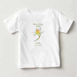 Camiseta Daffodil aniversário mês Março aquarela T Shirt