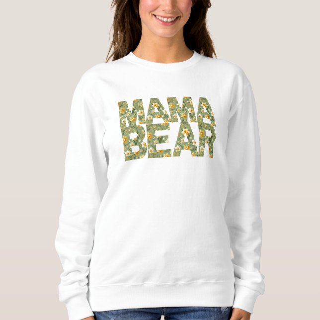 Camiseta Daffodil Mama Bear Floral e feroz (Frente)