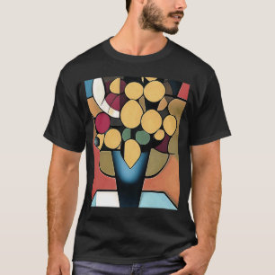 Camiseta Daffodils Amarelos Num Estilo Geométrico Vase Azul