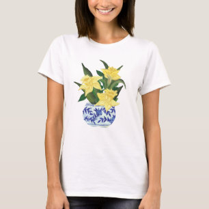 Camiseta Daffodils em Azul e Branco