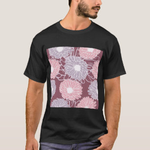 Camiseta Dahlia flores travesseiro decorativo de padrão sem