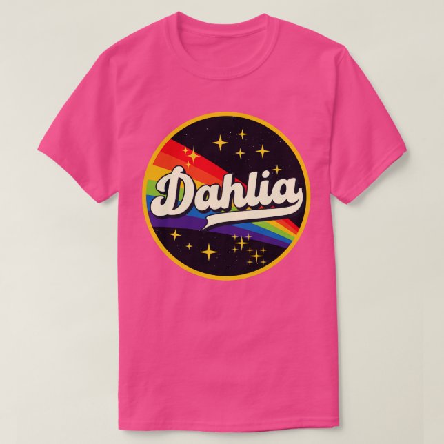 Camiseta Dahlia Rainbow No Space Vintage Style (Frente do Design)