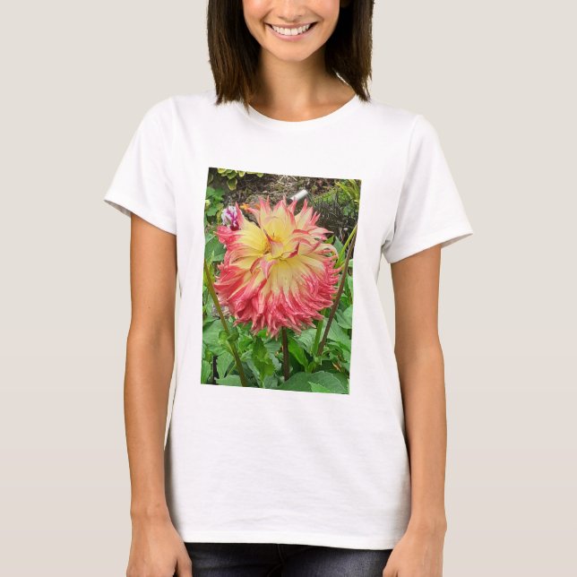 Camiseta Dahlia Rosa e Amarelo (Frente)