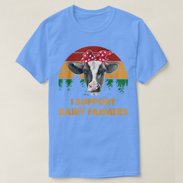 Camiseta Dairy Farmer  I Support Dairy Farmers Gift  (Frente do Design)