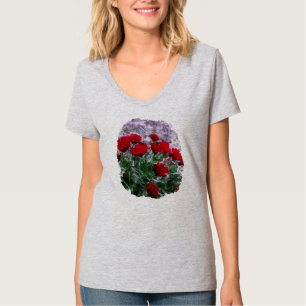Camiseta Daisies Africanos Vermelho com Wall Watercolor