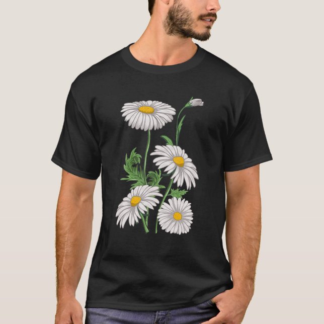 Camiseta Daisies Chamomile Marguerites Buquê Vintage Dais (Frente)