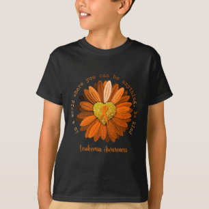 Camiseta Daisy Be Kind Leukemia Sensibilização Laranja Fita