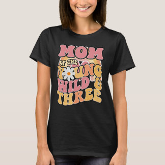 Camiseta Daisy Birthday Mãe Jovem Selvagem e 3 Boho 3º Aniv