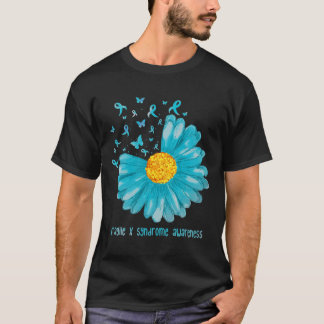 Camiseta Daisy Butterfly Azul Turquesa Fita Síndrome do X F