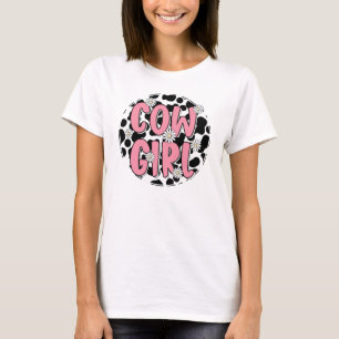 Camiseta Daisy de Tipografia de Cowgirl Rosa