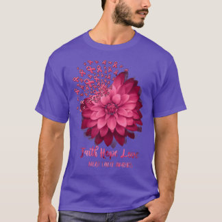 Camiseta Daisy Faith Hope Love Breast Cancer Awareness Flow