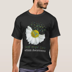 Camiseta Daisy Fé Esperança Amor Conscientização do Autismo