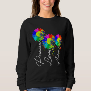 Camiseta Daisy Flower Peace Love Autism Sensibence