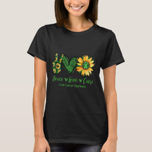 Camiseta Daisy Flower Peace Love Cure Câncer de figado Awar