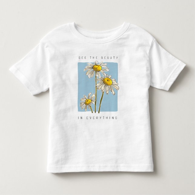 Camiseta Daisy Flowers Beauty Slogan (Frente)