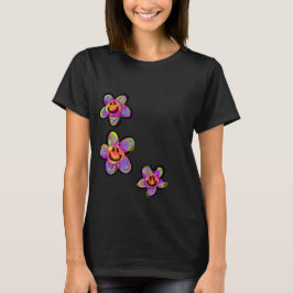 Camiseta Daisy Flowers de Sorriso Feliz de Hippy