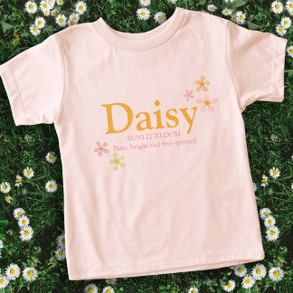 Camiseta Daisy girls name meaning watercolor flowers