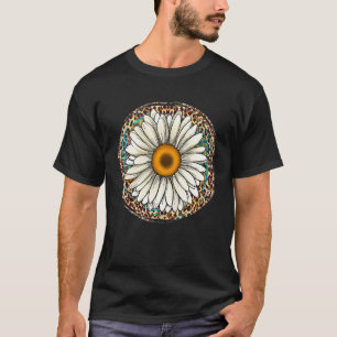 Camiseta Daisy Leopard Flower Western Southern Hippy Boho G
