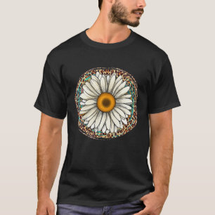 Camiseta Daisy Leopard Flower Western Southern Hippy Boho G
