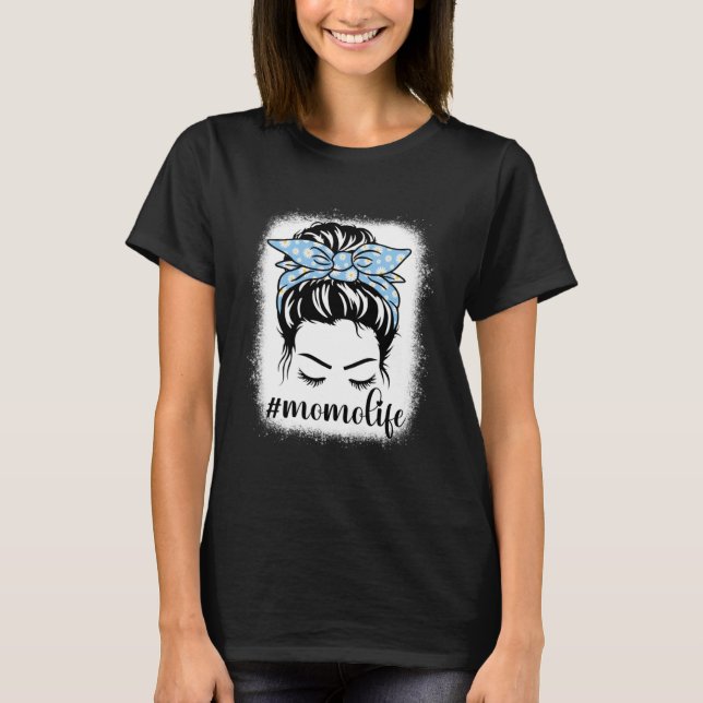 Camiseta Daisy Momo Life Messaging Hair Bun Torna Mamãe D (Frente)