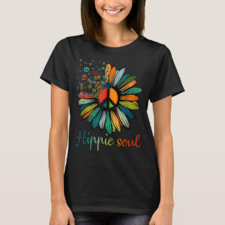 Camiseta Daisy Peace Sign Hippie Soul Flower Gifes