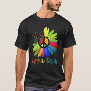Camiseta Daisy Peace Sign Hippie Soul Flower Gifes