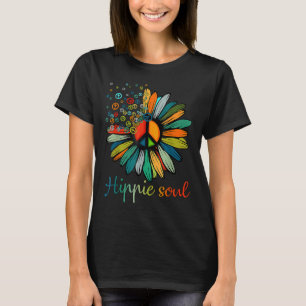 Camiseta Daisy Peace Sign Hippie Soul Flower Gifes