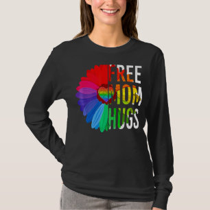 Camiseta Daisy Rainbow Free Mãe Hugs Lgbt Orgulho gay Mês