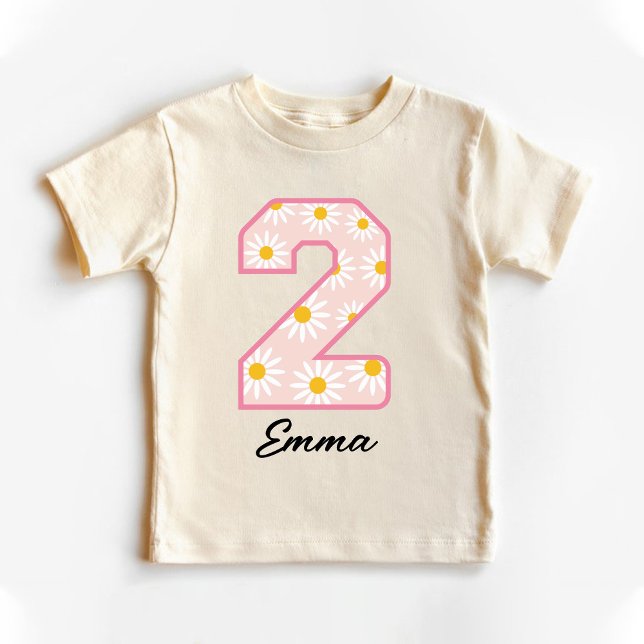 Camiseta Daisy Retro segundo aniversário (Daisy Retro 2nd Birthday Toddler T-shirt)