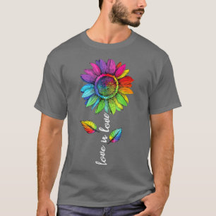 Camiseta Daisy Sunflower LGBT Rainbow Love Is Love Gay Lesb